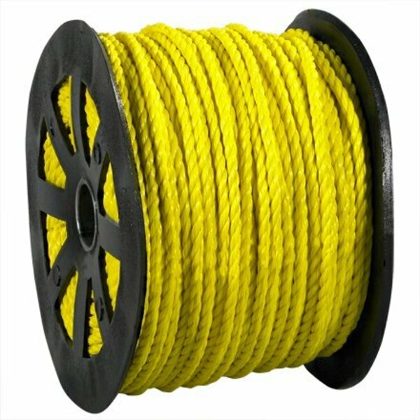 Bsc Preferred 1/4'', 1,150 lb, Yellow Twisted Polypropylene Rope S-12863Y